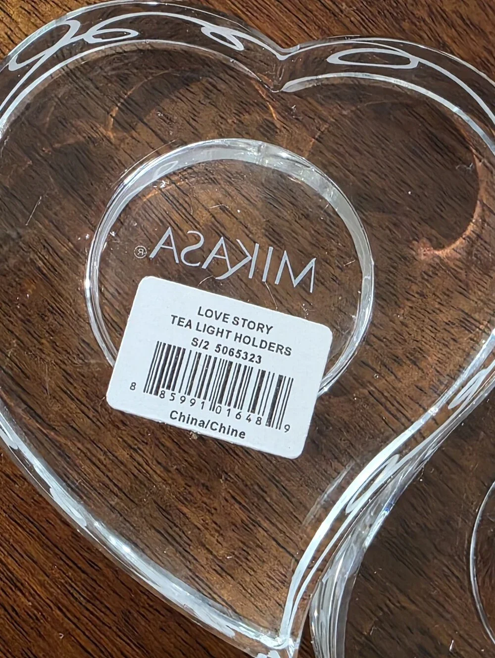 Love Story Tea Light Holders (Pair) Hearts